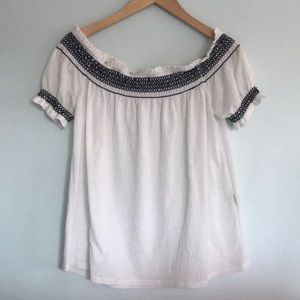 Off the Shoulder White Shirt